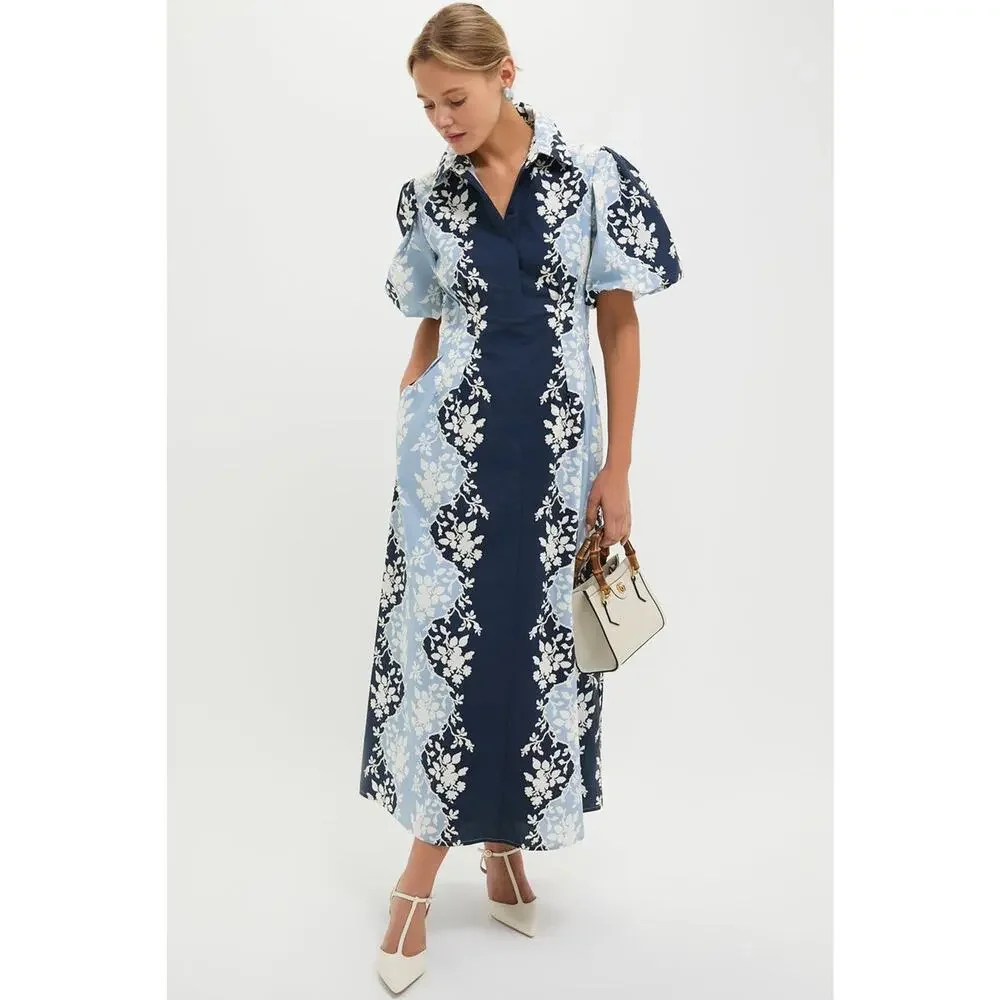 Tuckernuck Navy and Light Blue Floral Maxi Dress - Picture 4 of 7